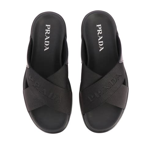 prada mens leather strap sandal|prada denim sandals.